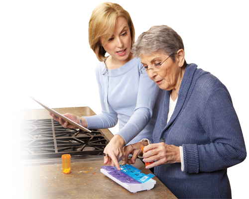 Elderly Woman take Medicine